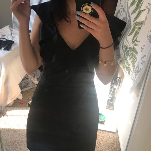 Beautiful Black Satin Mini Dress - Picture 8 of 8